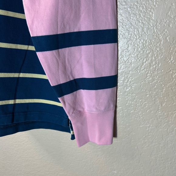 J. Crew Pink and Navy Crew Neck Shirt SIZE LARGE - Picture 2 of 8